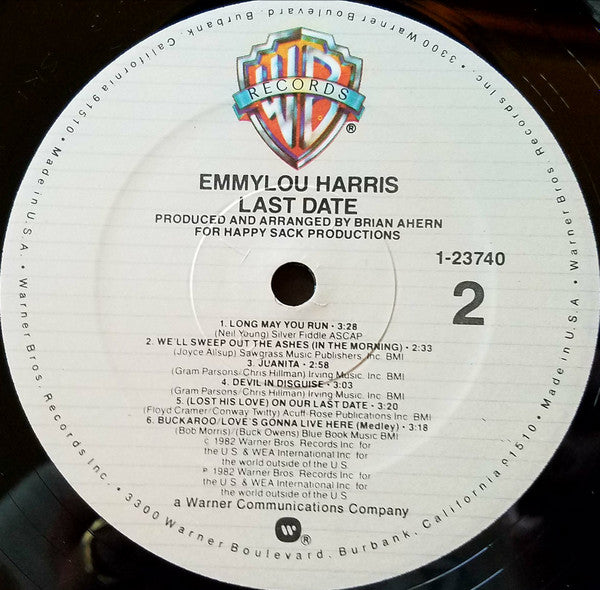 Emmylou Harris : Last Date (LP, Album, SRC)