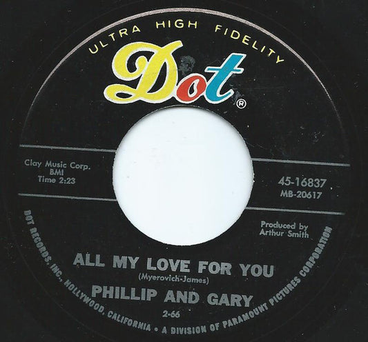 Phillip James (2) And Gary Myerovich : All My Love For You (7", Single)