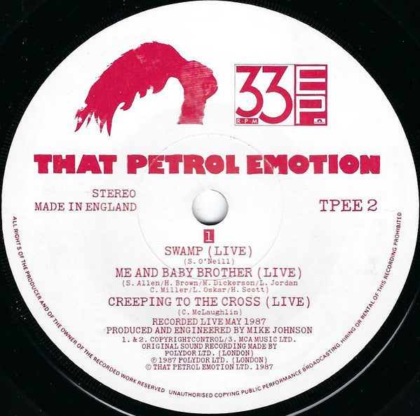 That Petrol Emotion : Live 33RPM EP (7", EP)