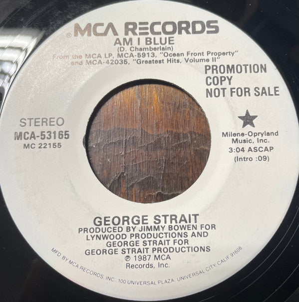 George Strait : Am I Blue (7", Promo, Bla)