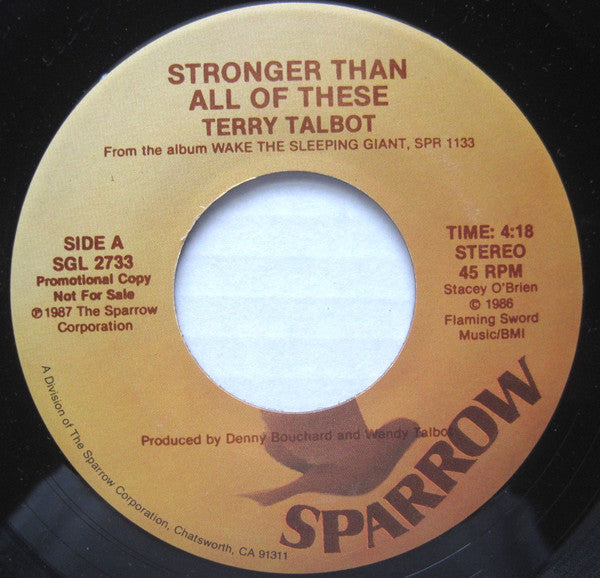 Terry Talbot, Scott Wesley Brown : Stronger Than All Of These / All Rise (7", Single, Promo)