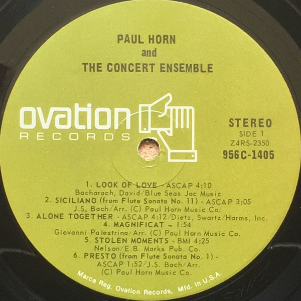 Paul Horn & The Concert Ensemble : Paul Horn & The Concert Ensemble (LP, Album, Ind)