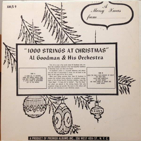 Al Goodman And His Orchestra : 1000 Strings At Christmas (LP)