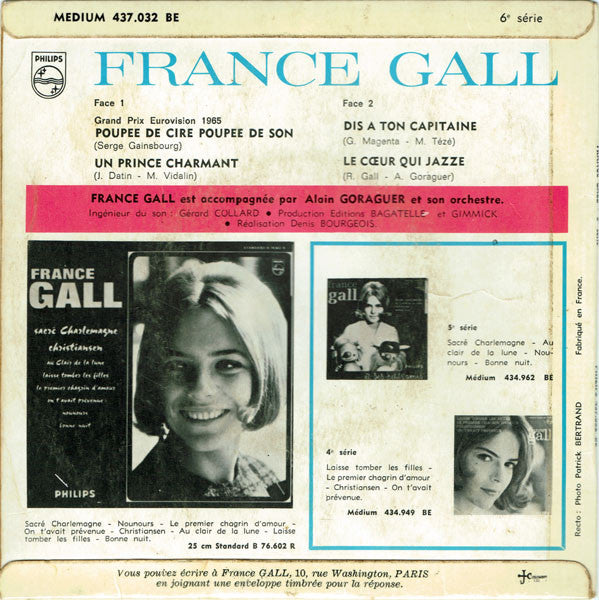 France Gall : Poupée De Cire Poupée De Son (6e Série) (7", EP, Mono)