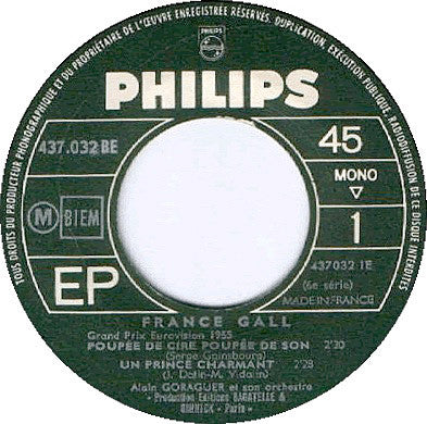 France Gall : Poupée De Cire Poupée De Son (6e Série) (7", EP, Mono)