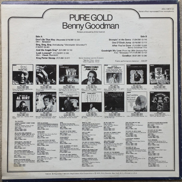Benny Goodman : Pure Gold (LP, Comp, RE, Ind)