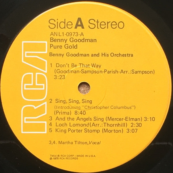 Benny Goodman : Pure Gold (LP, Comp, RE, Ind)