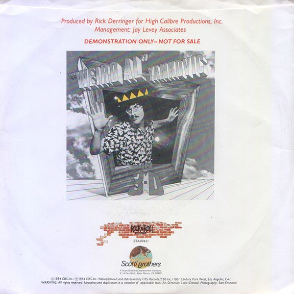 "Weird Al" Yankovic : King Of Suede (7", Promo)