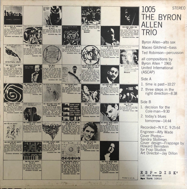 The Byron Allen Trio : The Byron Allen Trio (LP, Album, RE)
