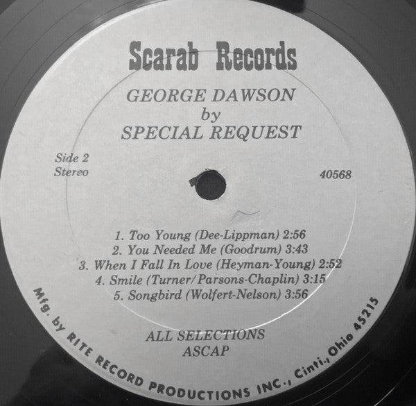 The George Dawson Trio : George Dawson By Special Request (LP)