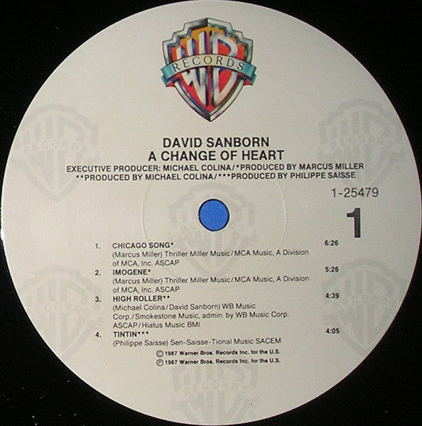David Sanborn : A Change Of Heart (LP, Album, All)