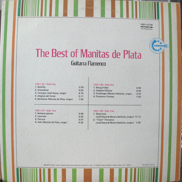 Manitas De Plata : The Best Of Manitas De Plata - Guitarra Flamenco (2xLP, Comp, Gat)