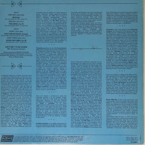 Arturo Toscanini -  Bedřich Smetana, Jean Sibelius, Franz von Suppé, Camille Saint-Saëns, NBC Symphony Orchestra : Toscanini The Man Behind The Legende (LP, Comp, RE, RM)