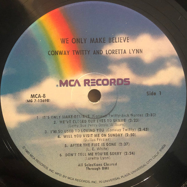 Conway Twitty & Loretta Lynn : We Only Make Believe (LP, Album, RE)