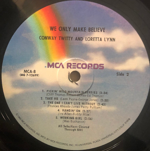 Conway Twitty & Loretta Lynn : We Only Make Believe (LP, Album, RE)