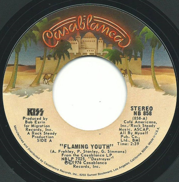 Kiss : Flaming Youth (7", Single, Ter)