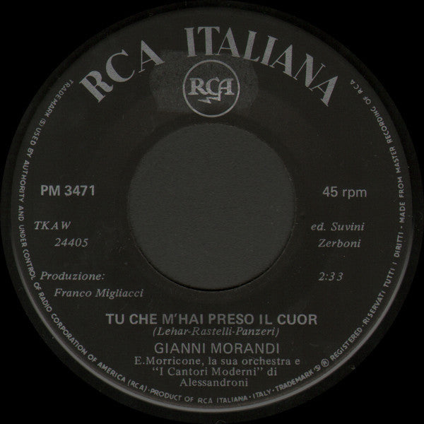 Gianni Morandi : Tu Che M'Hai Preso Il Cuor / Prendi, Prendi (7", Single)