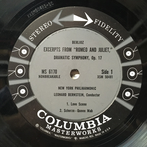 Berlioz*, Leonard Bernstein, New York Philharmonic : The Roman Carnival Overture, Excerpts from "Romeo and Juliet" (LP)