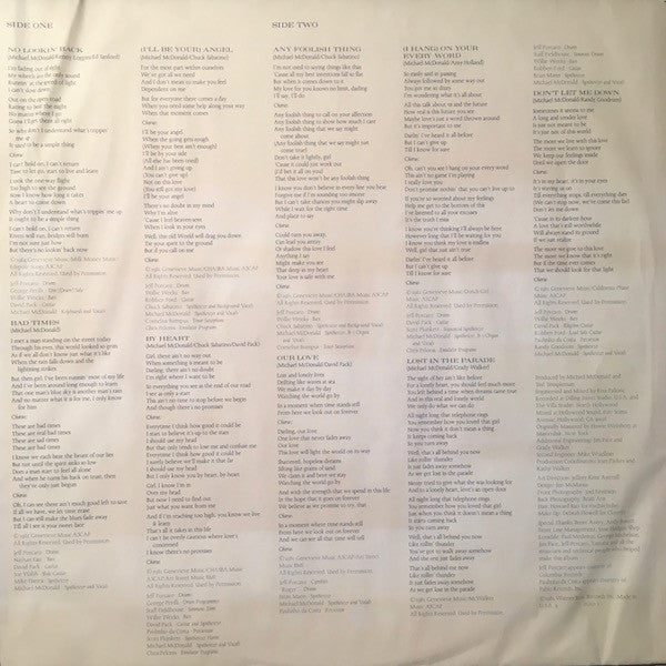 Michael McDonald : No Lookin' Back (LP, Album, Club)