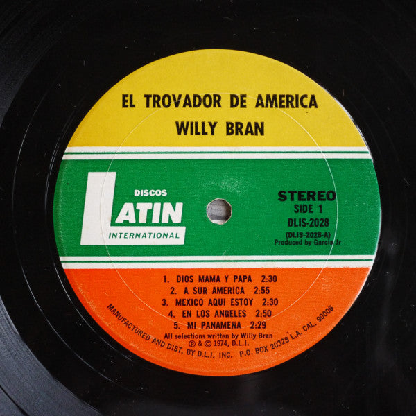 Willy Bran Con La Orquesta De Lino Rodriguez : El Trovador de America (LP, Album)