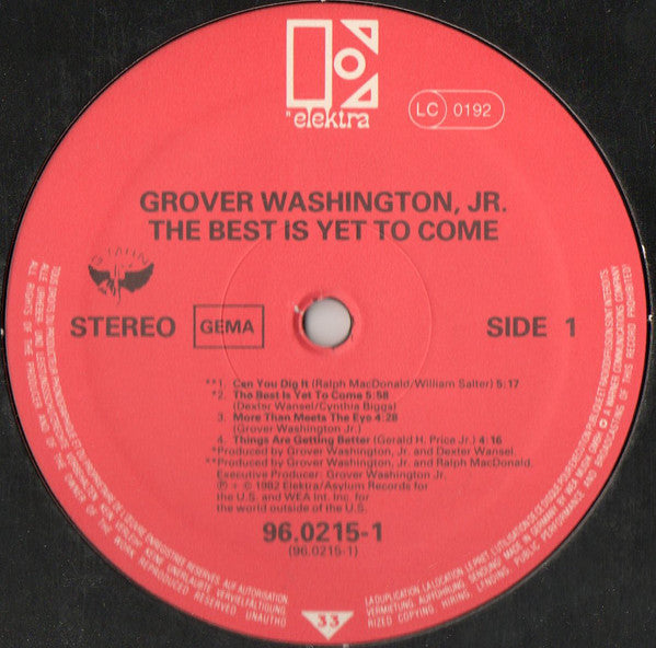 Grover Washington, Jr. : The Best Is Yet To Come (LP, Album)