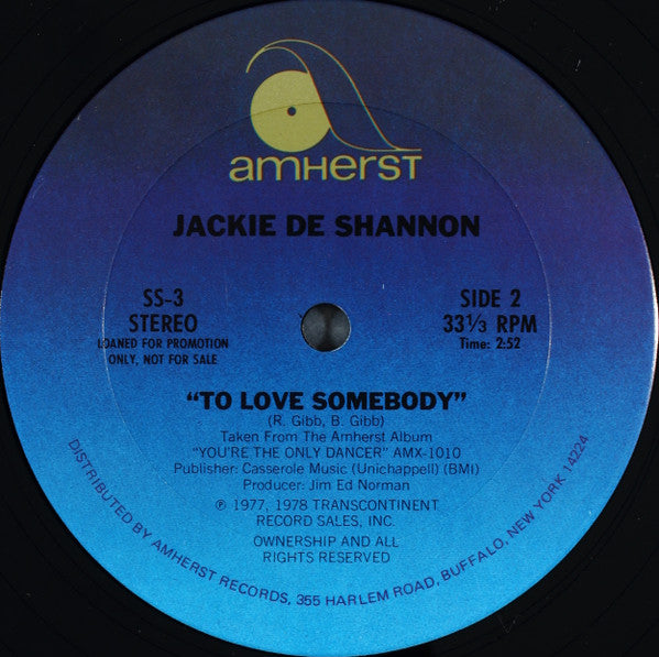 The Moonlighters / Jackie DeShannon : Midnight In Memphis / To Love Somebody (12", Promo)