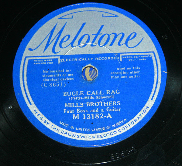 Mills Brothers Quartet* : Bugle Call Rag / Chinatown, My Chinatown (Shellac, 10")