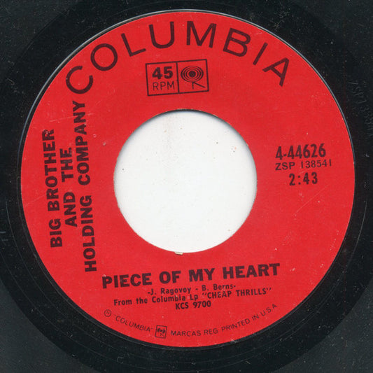 Big Brother And The Holding Company* : Piece Of My Heart / Turtle Blues (7", Single, Styrene, Ter)