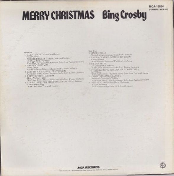 Bing Crosby : Merry Christmas (LP, Album, RE, Blu)
