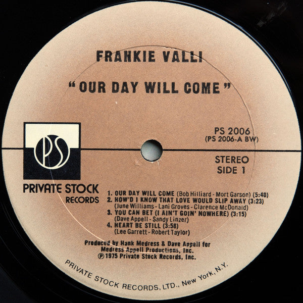 Frankie Valli : Our Day Will Come (LP, Album, Bes)