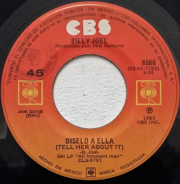 Billy Joel : Diselo A Ella = Tell Her About It (7", Single, Promo)