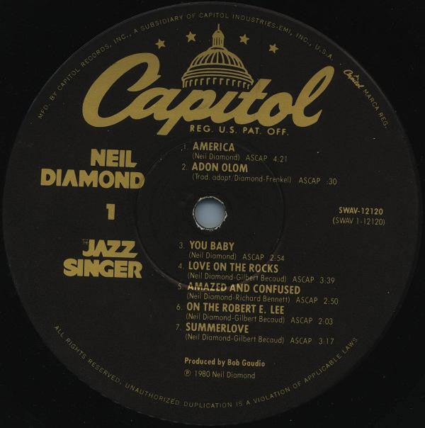 Neil Diamond : The Jazz Singer (Original Songs From The Motion Picture) (LP, Album, Win)