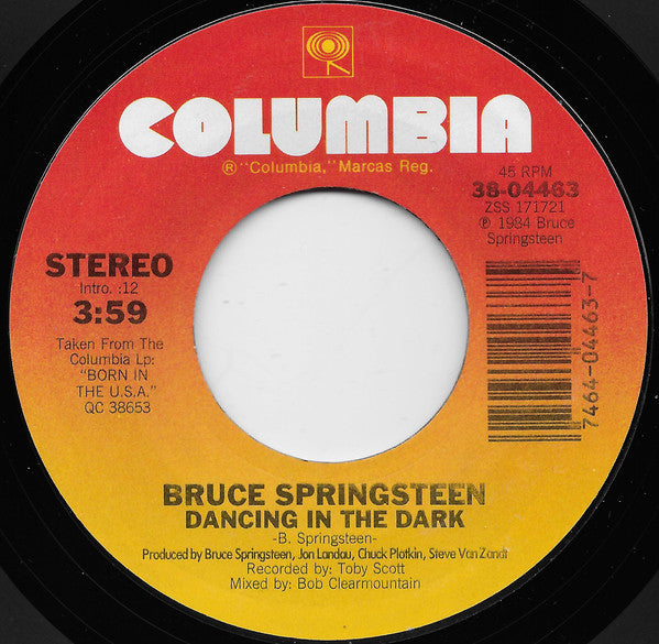 Bruce Springsteen : Dancing In The Dark  (7", Single, Styrene, Car)