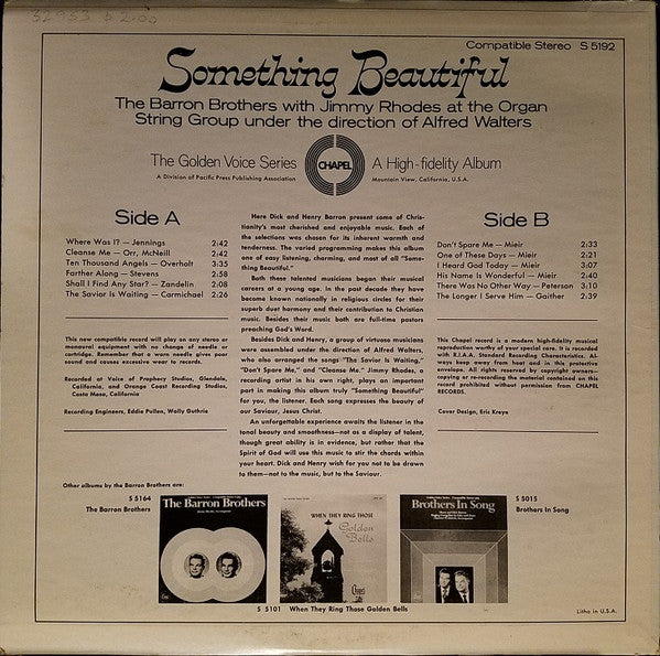 Barron Brothers : Something Beautiful (LP, Album)
