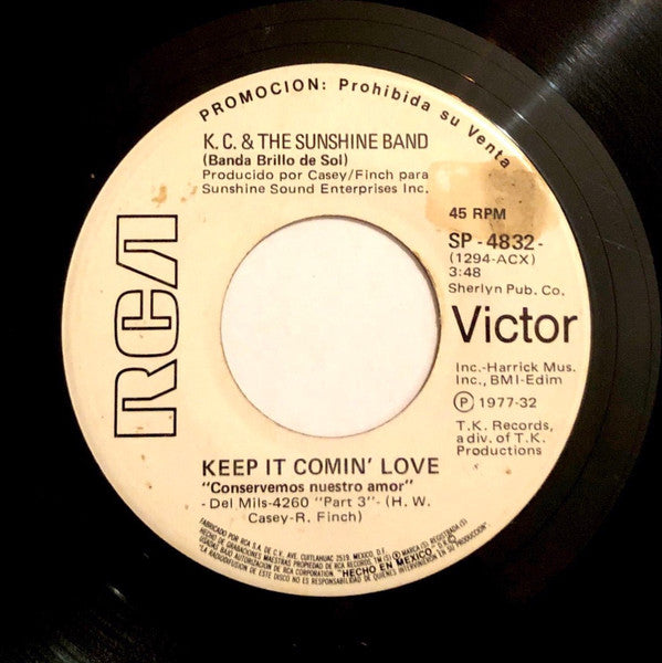 KC & The Sunshine Band : Keep It Comin' Love / Baby I Love You (7", Promo)