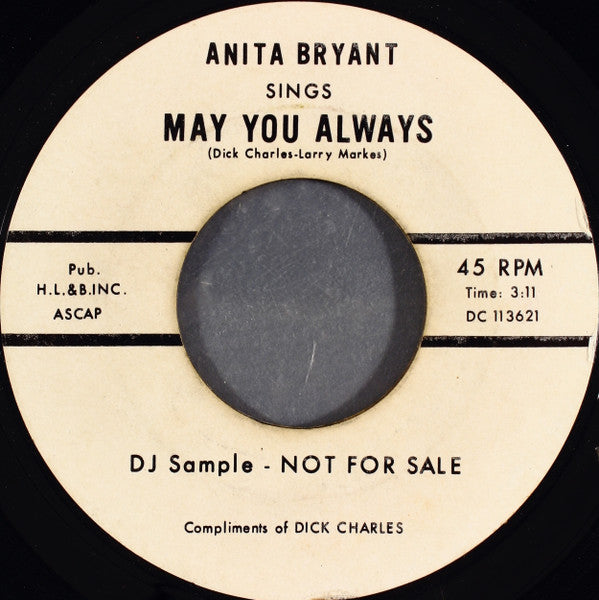 Anita Bryant / McGuire Sisters : May You Always (7", Promo, Styrene)