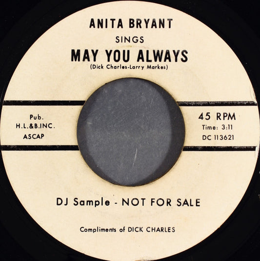 Anita Bryant / McGuire Sisters : May You Always (7", Promo, Styrene)