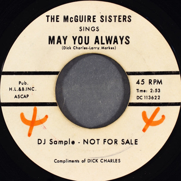 Anita Bryant / McGuire Sisters : May You Always (7", Promo, Styrene)