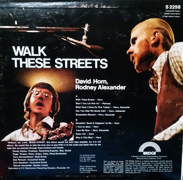 David Horn, Rod Alexander : Walk These Streets (LP)