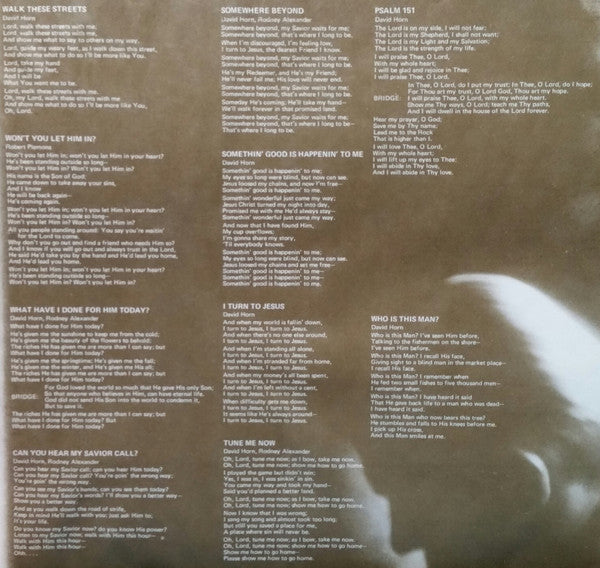 David Horn, Rod Alexander : Walk These Streets (LP)