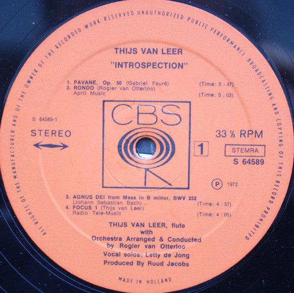 Thijs Van Leer : Introspection (LP, Album)