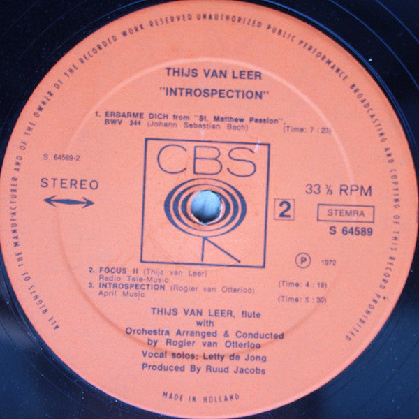 Thijs Van Leer : Introspection (LP, Album)