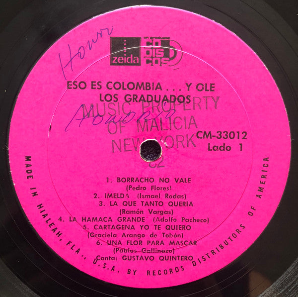 Los Graduados Canta: Gustavo Quintero : Eso Es Colombia...Y Olé (LP, Album)