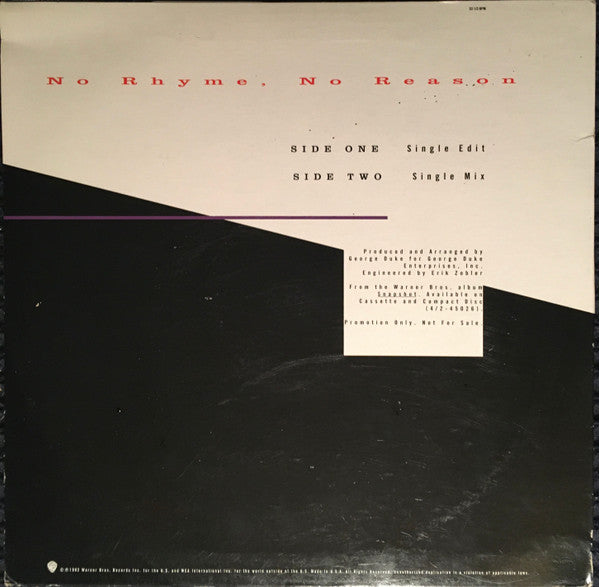 George Duke : No Rhyme, No Reason (12", Promo)