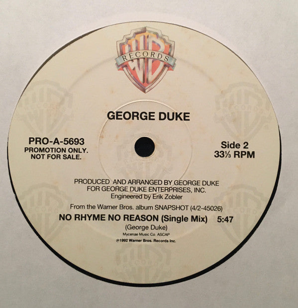 George Duke : No Rhyme, No Reason (12", Promo)