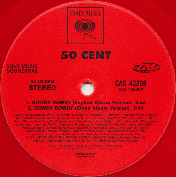 50 Cent : Rowdy Rowdy (12", Promo, Red)