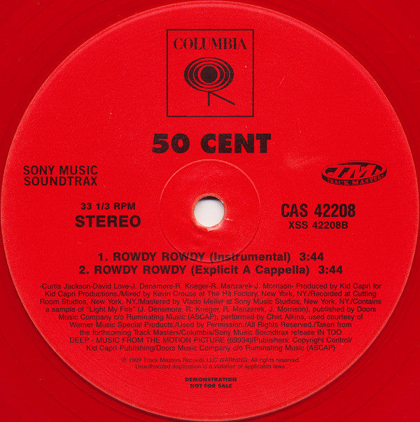 50 Cent : Rowdy Rowdy (12", Promo, Red)