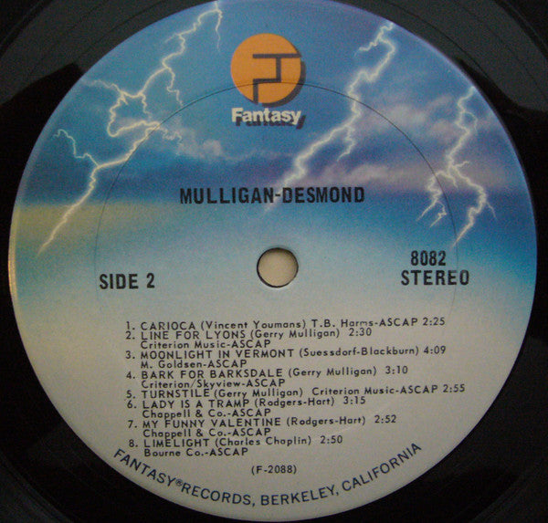 Gerry Mulligan, Mulligan Quartet* Featuring Chet Baker, Chico Hamilton Also Paul Desmond, Barney Kessel, David Van Kriedt* : Gerry Mulligan / Paul Desmond (LP, Comp, RE)