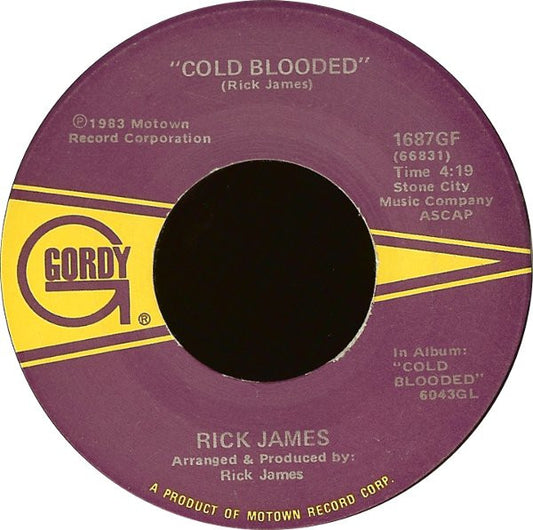 Rick James : Cold Blooded (7", Single)