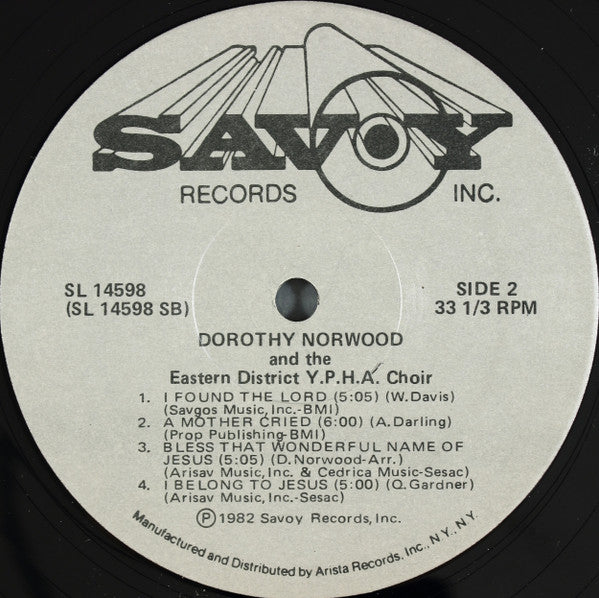 Dorothy Norwood And The Eastern District Y.P.H.A. Choir : Answer Me Dear Jesus (LP, Album)